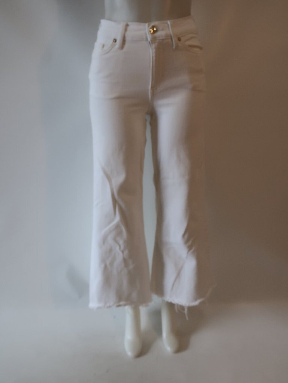Womens FRAME Le Palazzo Crop White Wide Leg Jeans 25